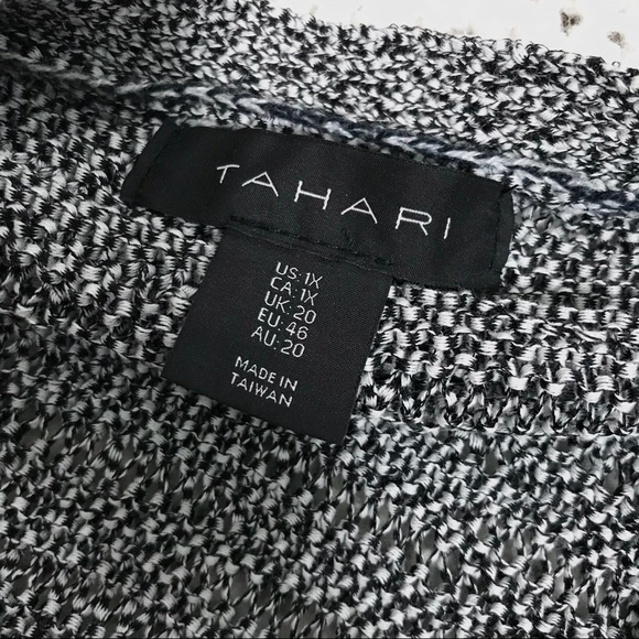 Tahari Short Sleeve Knit Sweater Cardigan - Picture 3 of 5